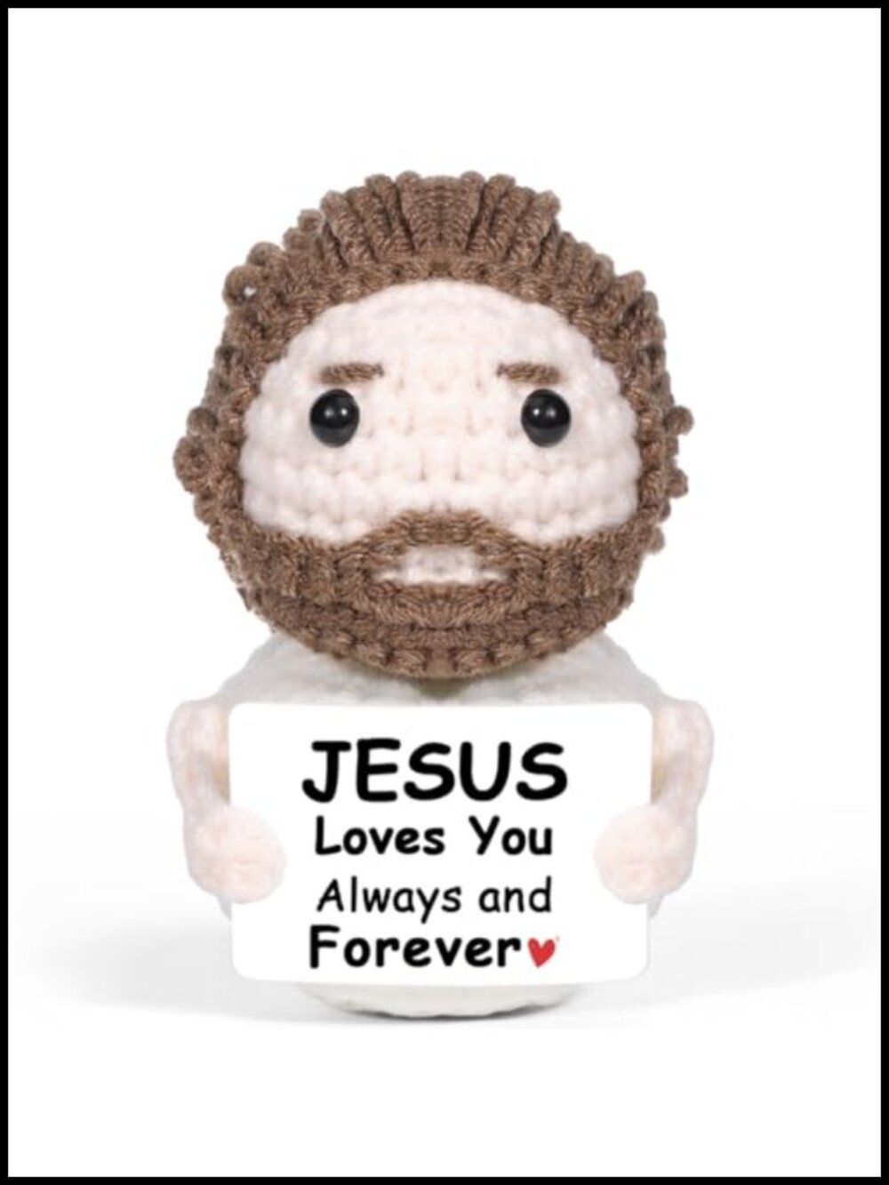 Handmade Crochet Jesus Plush Christian Faith Gift Decor Soft Yarn Figure